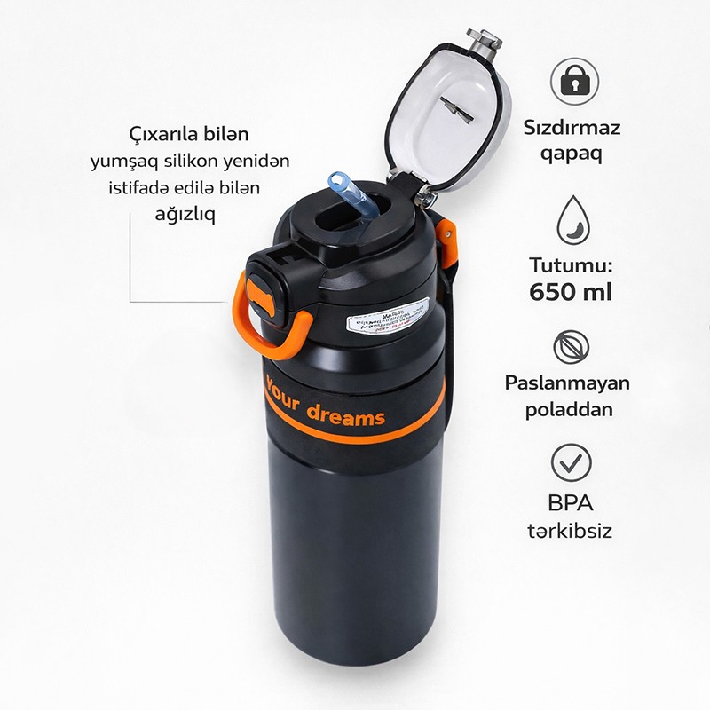 Çay və qəhvə üçün termos, fincan